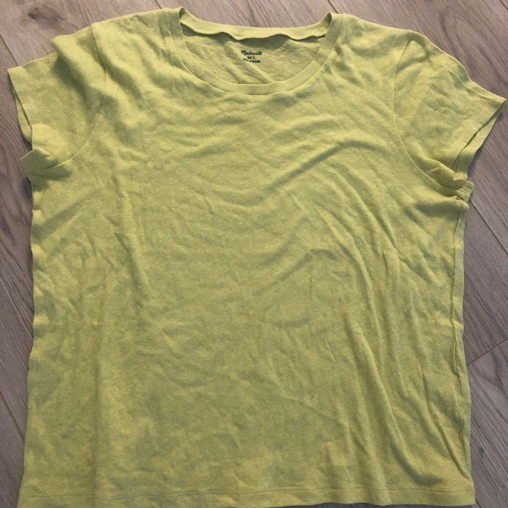 Madewell Lo-Fi Shrunken Tee in Crisp Pear Size L